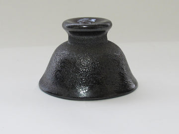 ガラス黒薩摩 桜島灰銀箔金彩平盃