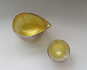 銀箔金彩酒器揃え(片口×1、盃×1)