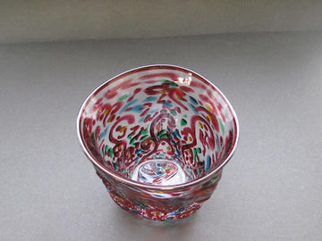 アラベスクロックグラス 金赤