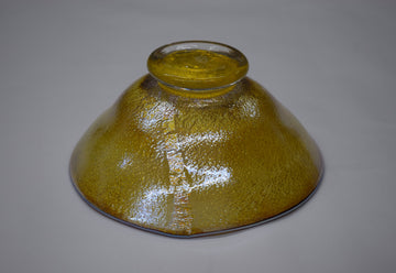 銀箔金彩 平鉢(口巻き茶)