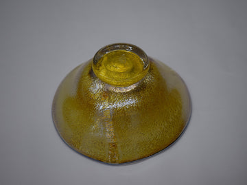 銀箔金彩 平鉢(口巻き茶)
