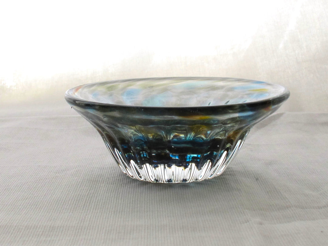 彩散らし 青・茶　小鉢