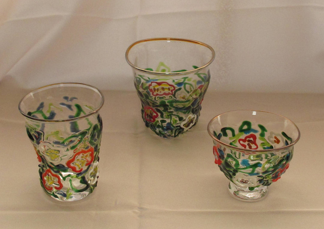 椿絵　ロックGlass