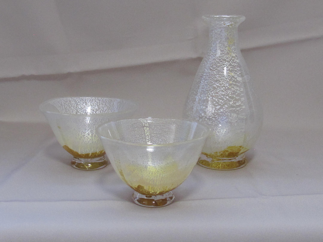 白銀彩徳利と盃の冷酒用酒器揃え（徳利×1、盃×2） 限定一点モノ