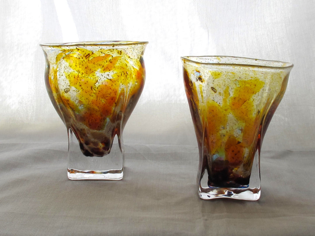 銀箔金彩散らし　キュービックGlass