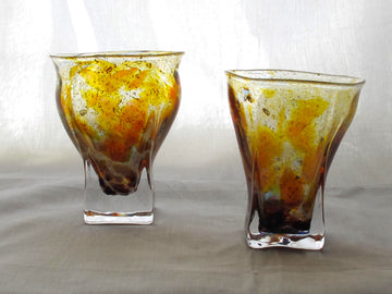 銀箔金彩散らし　キュービックGlass