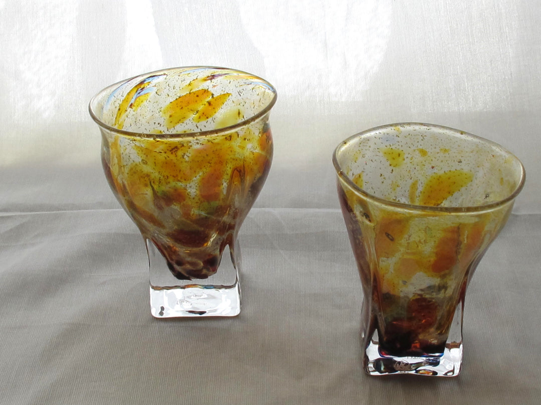 銀箔金彩散らし　キュービックGlass