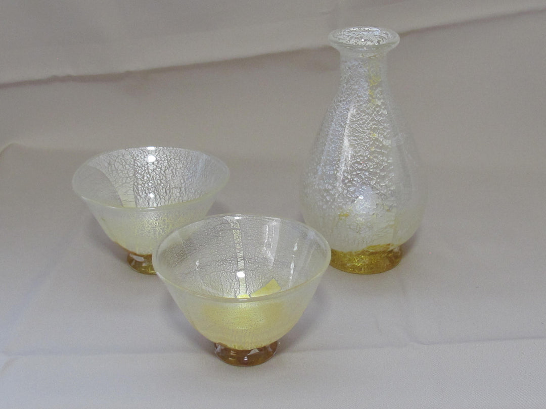 白銀彩徳利と盃の冷酒用酒器揃え（徳利×1、盃×2） 限定一点モノ