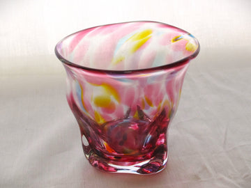 彩散らし赤　ロックGlass