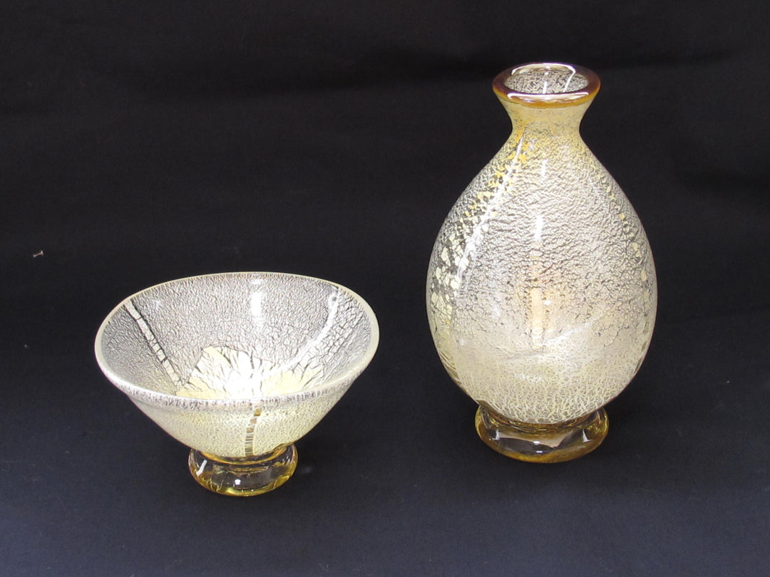 白銀彩徳利と平盃の冷酒用酒器揃え（徳利×1、平盃×1） 限定一点モノ