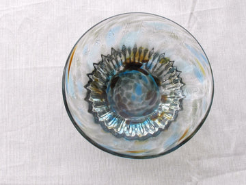 彩散らし 青・茶　小鉢