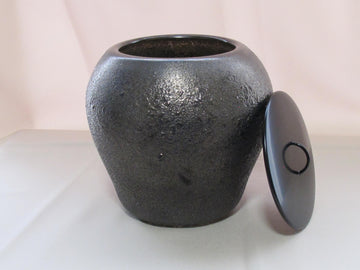 ガラス黒薩摩　桜島灰銀箔金彩 水差し　※限定一点モノ