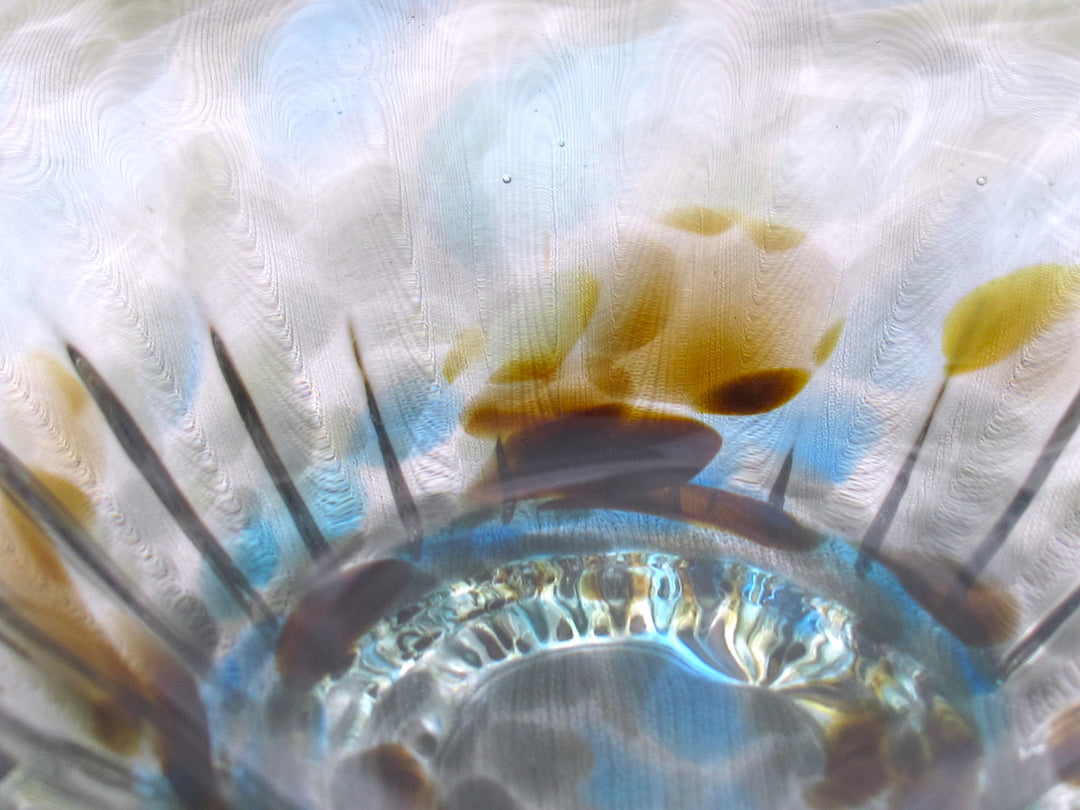 彩散らし 青・茶　小鉢