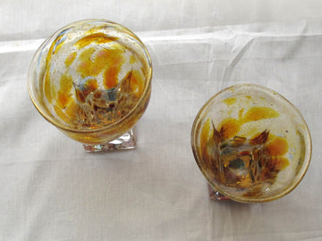 銀箔金彩散らし　キュービックGlass