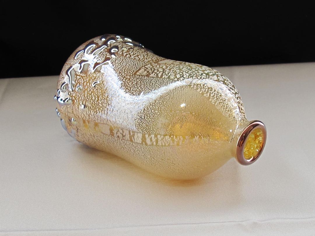 銀箔金彩 口巻き紅殻（べにから）パール冷酒用徳利②　限定一点モノ