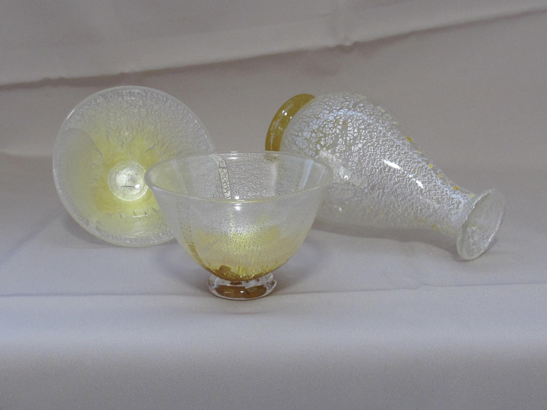 白銀彩徳利と盃の冷酒用酒器揃え（徳利×1、盃×2） 限定一点モノ