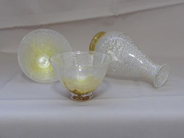 白銀彩徳利と盃の冷酒用酒器揃え（徳利×1、盃×2） 限定一点モノ