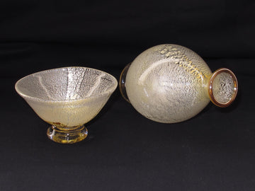 白銀彩徳利と平盃の冷酒用酒器揃え（徳利×1、平盃×1） 限定一点モノ