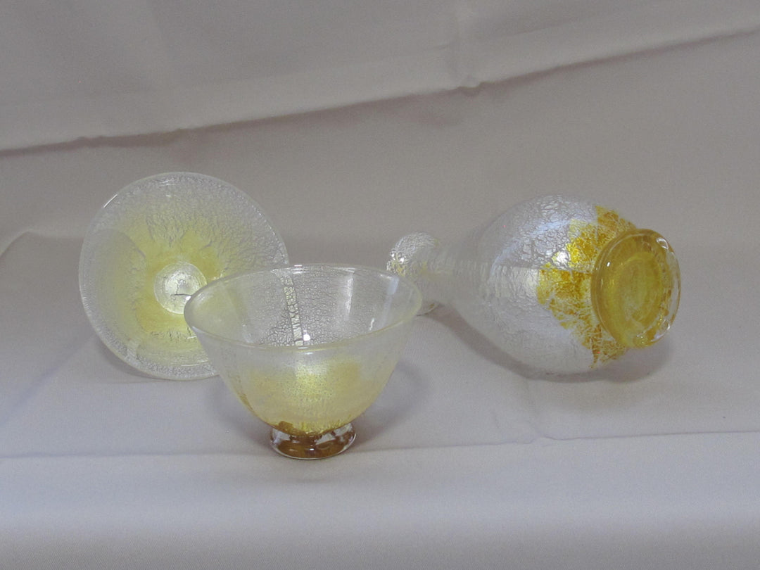 白銀彩徳利と盃の冷酒用酒器揃え（徳利×1、盃×2） 限定一点モノ