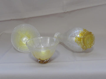 白銀彩徳利と盃の冷酒用酒器揃え（徳利×1、盃×2） 限定一点モノ