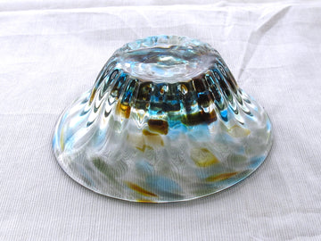 彩散らし 青・茶　小鉢