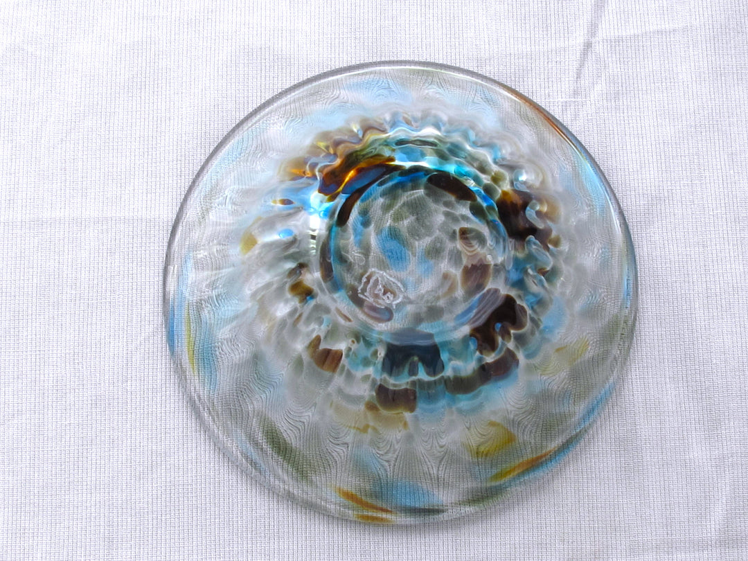 彩散らし 青・茶　小鉢