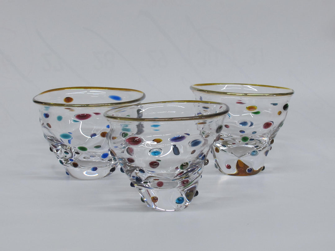 水玉　盃（さかずき）Glass底グラインド仕上げ