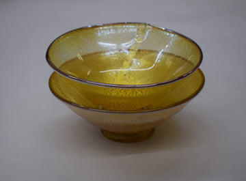 銀箔金彩　平鉢（口巻き茶）